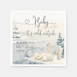 Servilleta De Papel Oso polar | Baby Shower forestal