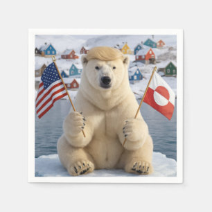 Servilleta De Papel Oso Polar Groenlandés Con Peinado De Trump