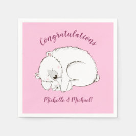 Servilleta De Papel Oso Polar Rosa