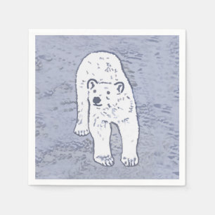 Servilleta De Papel Oso polar sobre pintura de hielo - Arte de vida sa