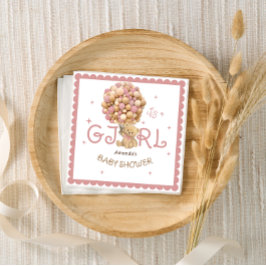 Servilleta De Papel Oso rosa moderno Globos de bebé ducha
