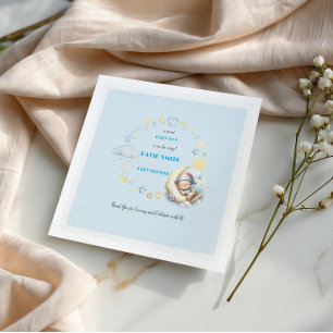 Servilleta De Papel Oso somnoliento en las nubes de la luna niño bebé