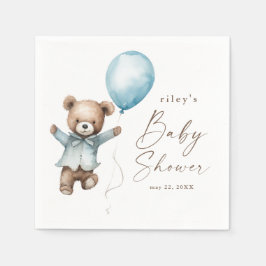 Servilleta De Papel Oso Teddy Apenas Espera Chicos Baby Shower