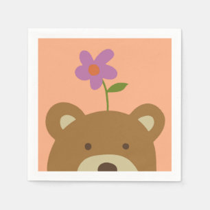 Servilleta De Papel Oso y flor