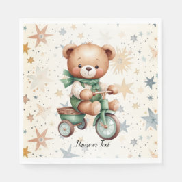 Servilleta De Papel Osos de peluche de acuarela estrellas fiesta de bi