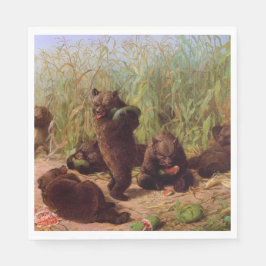 Servilleta De Papel Osos en el parche de sandía (por W.H. Beard)