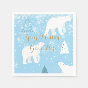 Servilleta De Papel Osos Polares Copos de Nieve Personalizados