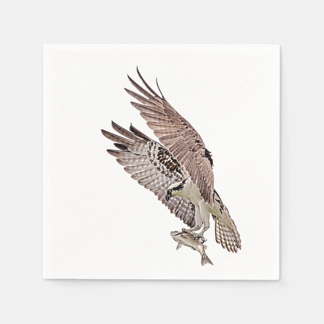 Servilleta De Papel Osprey con un pez (Anverso)