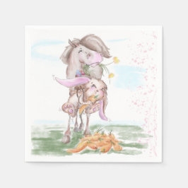 Servilleta De Papel Oster Servietten mit Pferd und Osterhase