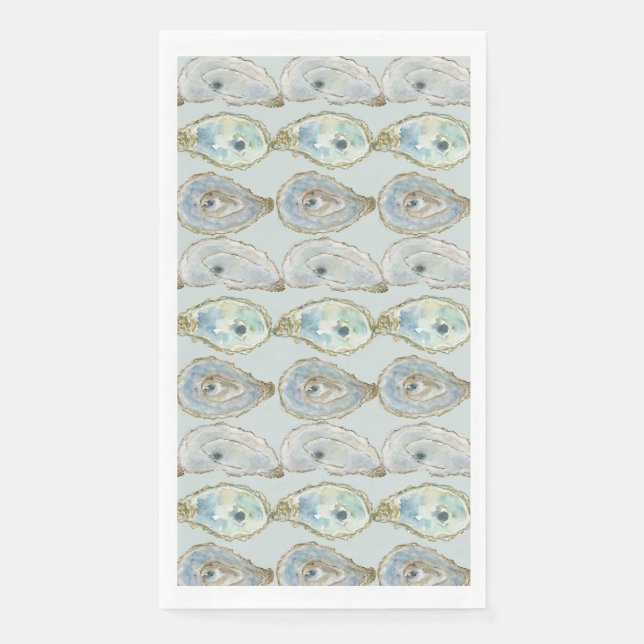 Servilleta De Papel Ostras de acuarela (Anverso)