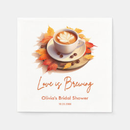 Servilleta De Papel Otoño Amor de Otoño está Preparando Café Despedida