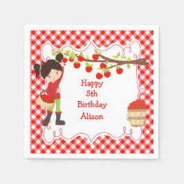 Servilleta De Papel Otoño Apple Picking Black Hair Cumpleaños