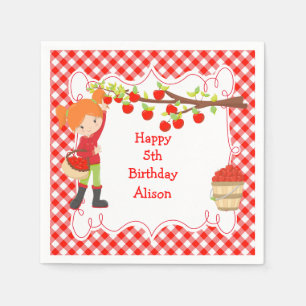 Servilleta De Papel Otoño Apple Picking Red Hair Cumpleaños