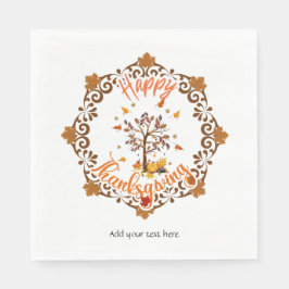 Servilleta De Papel Otoño Árbol Mandala Foliage & Acción de Gracias