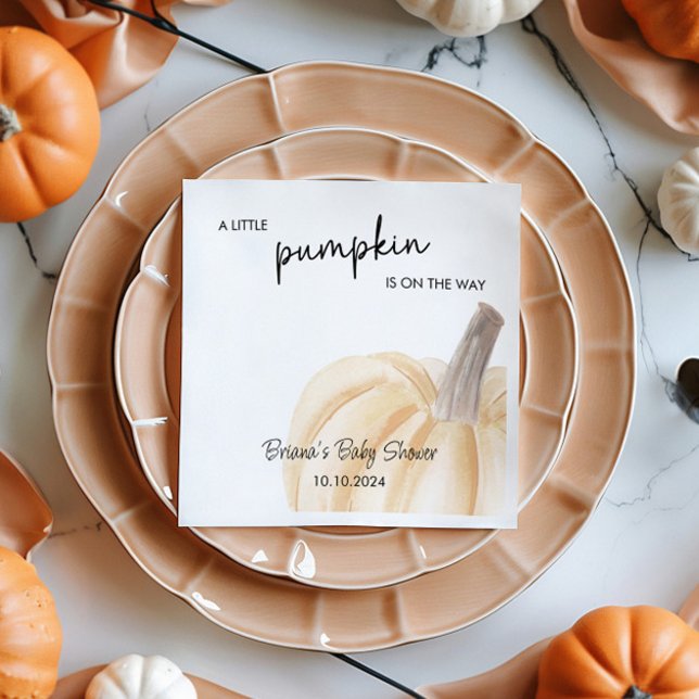 Servilleta De Papel Otoño Baby Shower Pequeña Ducha De Calabaza (Subido por el creador)