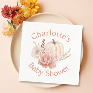 Servilleta De Papel Otoño Boho Pumpkin Floral Baby Shower