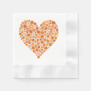 Servilleta De Papel Otoño Caída del Corazón de la Calabaza Deja Colore