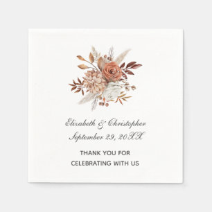Servilleta De Papel Otoño Colores de Otoño Floral Tendencia Boda