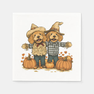 Servilleta De Papel Otoño Cosecha Goldendoodle Dogs