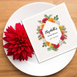 Servilleta De Papel Otoño Dahlia Floral Fall Bridal Shower