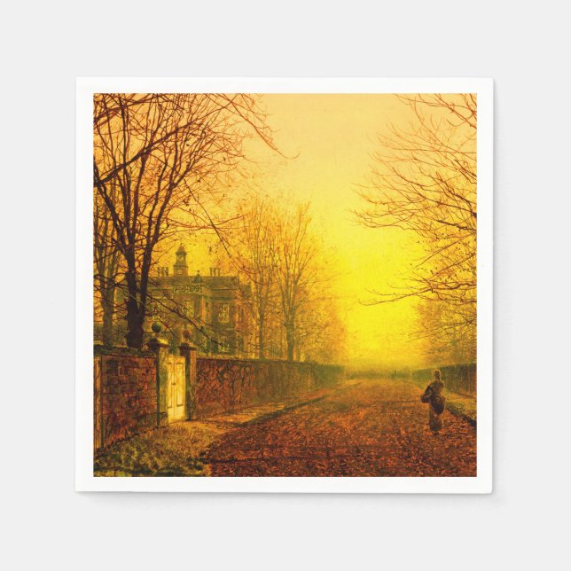 Servilleta De Papel Otoño Dorado John Atkinson Grimshaw (Anverso)