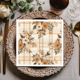Servilleta De Papel Otoño Elegante De Placa Floral