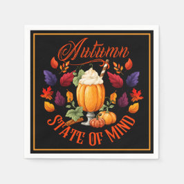 Servilleta De Papel Otoño Estado De La Mente Negro