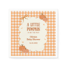 Otoño Gingham Un pequeño baby shower de calabaza