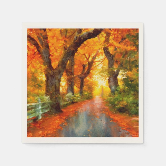 Servilleta De Papel Otoño/Hoja/naturaleza  (Anverso)