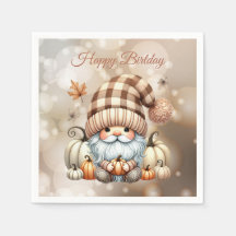 Otoño la caída de Cute Gnome deja el cumpleaños