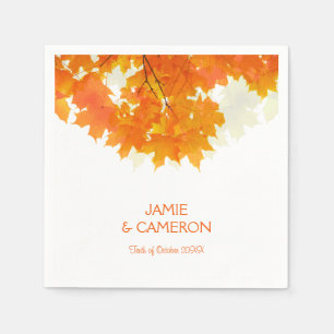 Servilleta De Papel Otoño Maple deja Boda Boda Napkin
