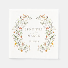 Servilleta De Papel Otoño Meadow Wildflowers Garden Fall Wedding