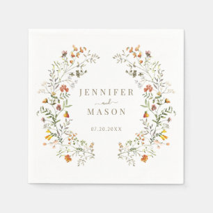 Servilleta De Papel Otoño Meadow Wildflowers Garden Fall Wedding