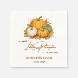 Servilleta De Papel Otoño naranja Un Pequeño Baby Shower De Calabaza
