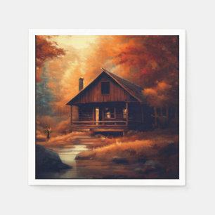 Servilleta De Papel Otoño/otoño/Halloween/pintura rústica