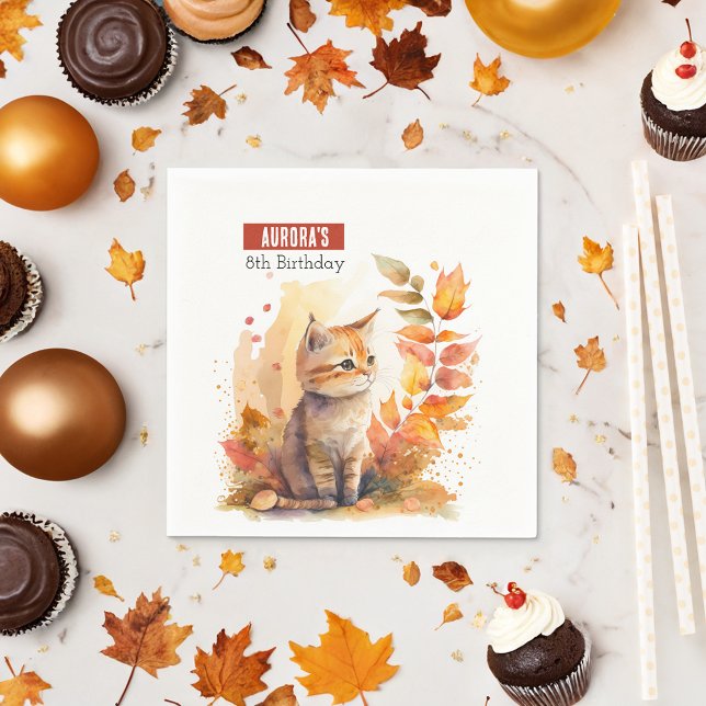 Servilleta De Papel Otoño / Otoño vibraciones Kitten - Fiesta de cumpl (Subido por el creador)