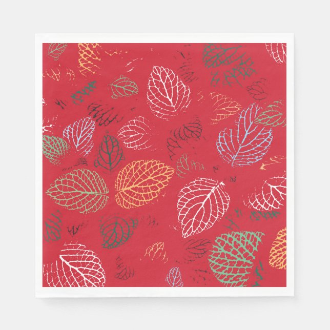 Servilleta De Papel Otoño, patrón de hojas (Anverso)