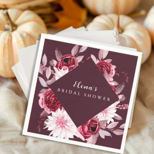 Servilleta De Papel Otoño Romance marco dorado Ducha de novia floral