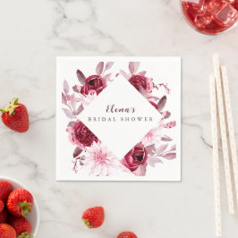 Servilleta De Papel Otoño Romance marco dorado Ducha de novia floral