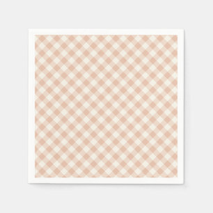 Servilleta De Papel Otoño Temprano Retro Gingham Albaricoque Cálido