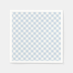 Servilleta De Papel Otoño Temprano Retro Gingham Azul Polvoriento