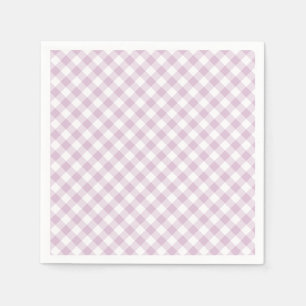Servilleta De Papel Otoño Temprano Retro Gingham Lila Cálido