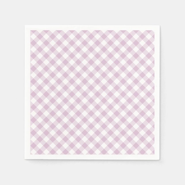 Servilleta De Papel Otoño Temprano Retro Gingham | Lila Cálido (Anverso)