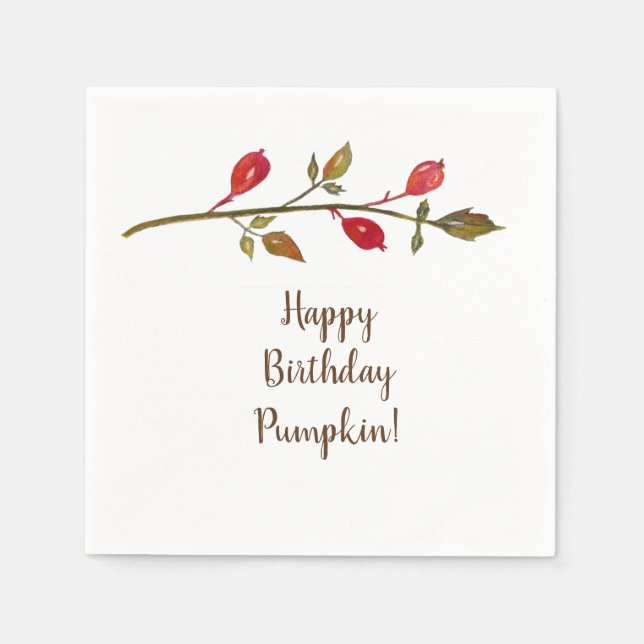 Servilleta De Papel Otoño, toallas de papel Personalizado de cumpleaño (Anverso)