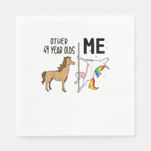Servilleta De Papel Otro regalo de cumpleaños de 49 años de unicornio