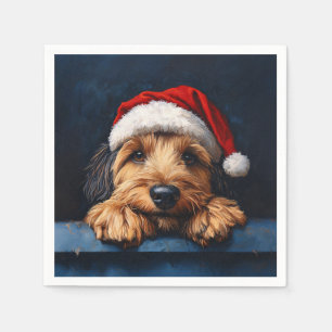 Servilleta De Papel Otterhound En Un Sombrero Santa