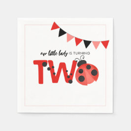 Servilleta De Papel Our Little Lady is Turning Two Ladybug