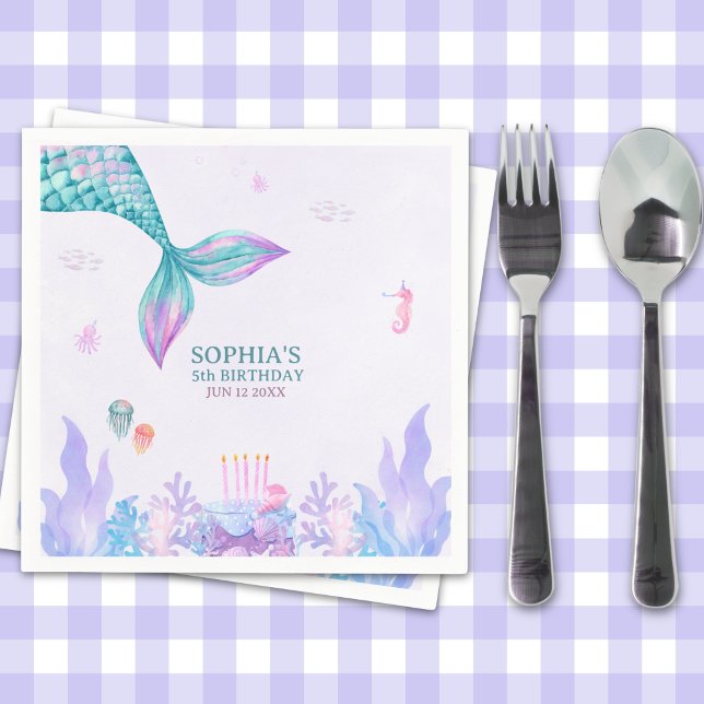 Servilleta De Papel Our Little Mermaid Birthday Party  (Subido por el creador)