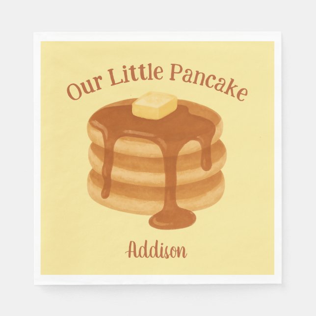 Servilleta De Papel Our Little Pancake Breakfast Brunch Theme Custom (Anverso)