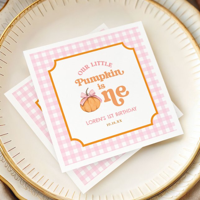 Servilleta De Papel Our Little Pumpkin Girl 1st Birthday Party (Subido por el creador)